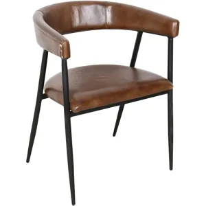 Essex Halstead 23" Dining Chair in Chestnut Leather