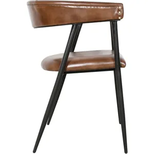 Essex Halstead 23" Dining Chair in Chestnut Leather