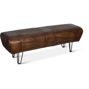 Essex Leeds 53" Bench in Antique Whiskey Leather
