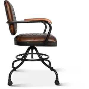 Essex Oden 24" Desk Chair in Antique Whiskey Top Grain Leather