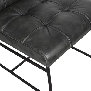 Essex Stockton 19" Dining Chair in Weathered Black Leather