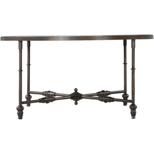 Fleur 40" Coffee Table with Floral Horn Inlay and Iron