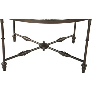 Fleur 40" Coffee Table with Floral Horn Inlay and Iron