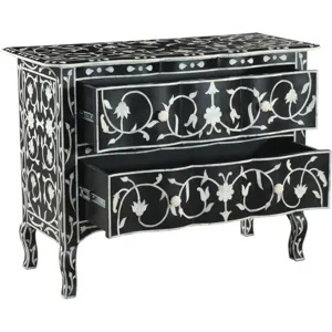 Fleur 42" Two Drawer Chest with Floral Horn Inlay