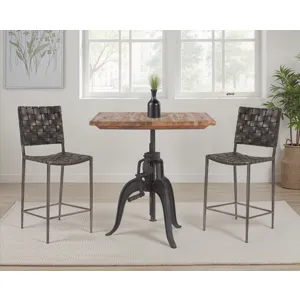 Industrial Loft 30" Adjustable Dining Table in Natural