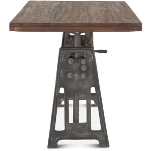 Industrial Loft 60" Adjustable Crank Office Desk in Gray Zinc