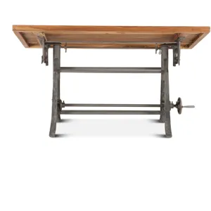 Industrial Loft 62" Adjustable Drafting Desk in Natural