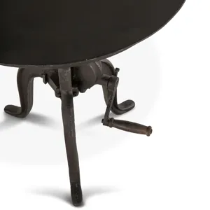 Industrial Loft 24" Adjustable Side Table in Matte Black