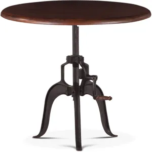 Industrial Loft 30" Adjustable Side Table in Walnut