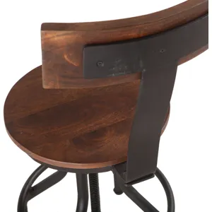 Industrial Modern 15" Adjustable Stool in Walnut