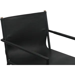 Irvine 20" Counter Armchair in Black Leather and Iron
