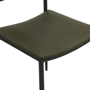 Irvine 18" Dining Chair Olive Green Leather and Iron