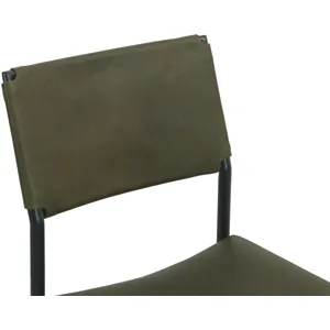 Irvine 18" Dining Chair Olive Green Leather and Iron