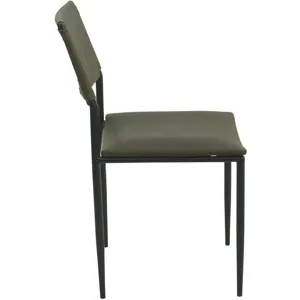 Irvine 18" Dining Chair Olive Green Leather and Iron