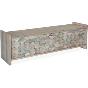 Ibiza Ibizia 60" Storage Bench in Vintage Teal Reclaimed Wood