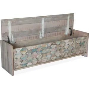 Ibiza Ibizia 60" Storage Bench in Vintage Teal Reclaimed Wood