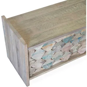Ibiza Ibizia 60" Storage Bench in Vintage Teal Reclaimed Wood