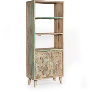 Ibiza 31" Bookshelf in Vintage Teal Reclaimed Wood
