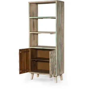 Ibiza 31" Bookshelf in Vintage Teal Reclaimed Wood