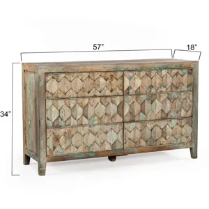 Ibiza 57" Dresser in Vintage Teal Reclaimed Wood