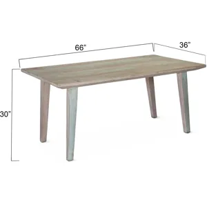 Ibiza Ibizia 66" Dining Table in Vintage Teal Reclaimed Wood