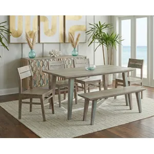 Ibiza Ibizia 66" Dining Table in Vintage Teal Reclaimed Wood