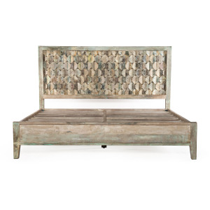 Ibiza King Bed in Vintage Teal Reclaimed Wood