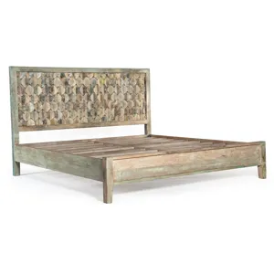 Ibiza King Bed in Vintage Teal Reclaimed Wood