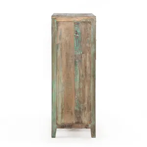Ibiza 32" Tall Chest in Vintage Teal Reclaimed Wood