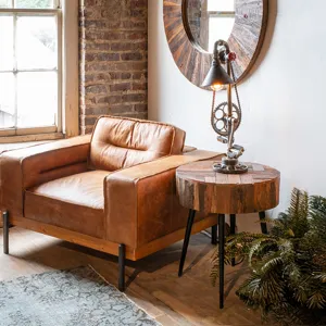 Jaipur 22" Round Side Table in Reclaimed Wood