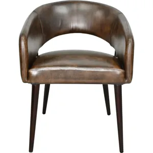 Kent Turner 23" Dining Chair in Antique Whiskey with Walnut Legs