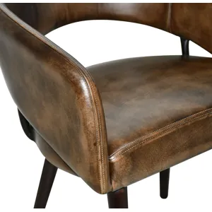 Kent Turner 23" Dining Chair in Antique Whiskey with Walnut Legs