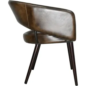 Kent Turner 23" Dining Chair in Antique Whiskey with Walnut Legs