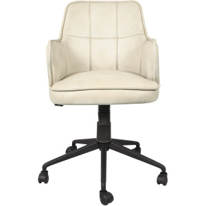 Kent Swivel Desk Chair in Antique Ivory Leather