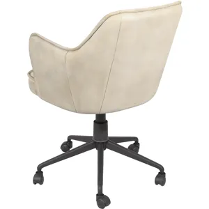 Kent Swivel Desk Chair in Antique Ivory Leather