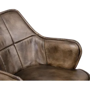 Kent Swivel Desk Chair in Antique Whiskey Leather