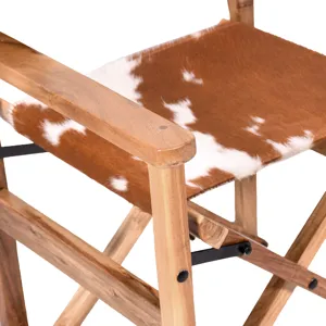 Leeds 23" Folding Counter Chair in Brown Hair on Hide