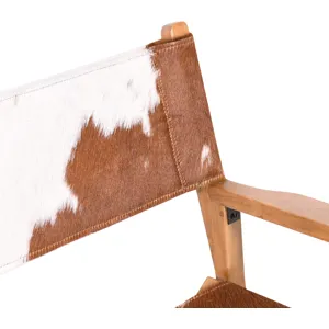 Leeds 23" Folding Counter Chair in Brown Hair on Hide
