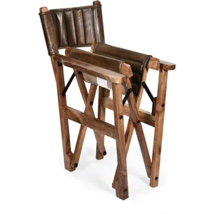 Leeds 23" Folding Dining Chair in Antique Whiskey