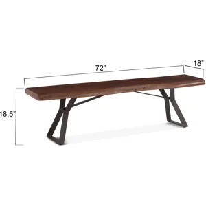London Loft 72" Bench in Walnut