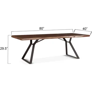 London Loft 80" Dining Table in Walnut
