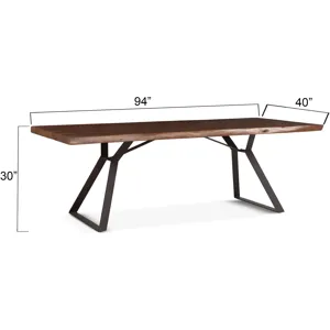 London Loft 94" Dining Table in Walnut