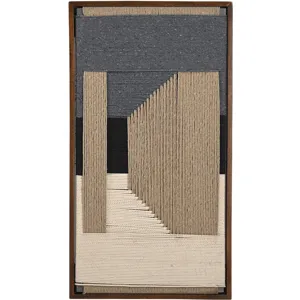 Manila Woven Framed Art, Blue Grey