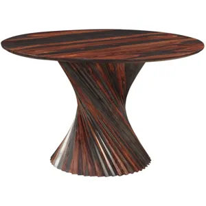 Meridian 48" Round Dining Table with Spiral Base in Capri Sheesham