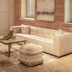Grosvenor Milano 106" Sofa in Vintage Cream Top Grain Leather