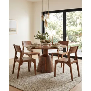 Miles 46" Round Dining in Brownstone