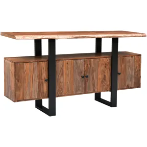 Miles 63" Live Edge Top Media Cabinet in Brownstone