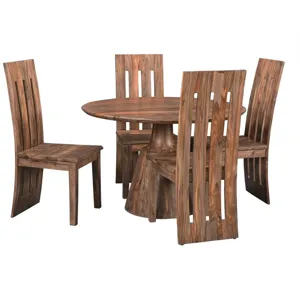 Miles 46" Round Dining in Brownstone