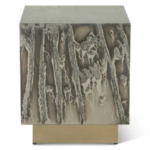 Mojave 20" Side Table in Desert Patina with Brass Base