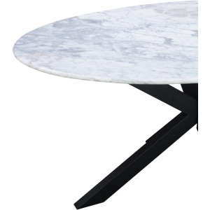 Malibu 70 Oval Dining, Satvario White Marble - Top